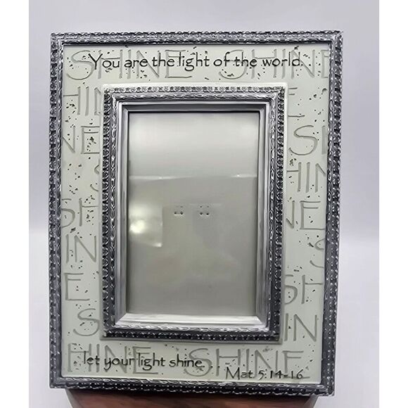 Demdaco by Bill Stross “Mat.5:14-16” Let Your Light Shine - Picture Frame 4x6" - Picture 1 of 10